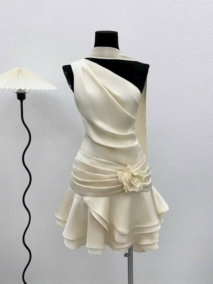 Beautiful One Shoulder Satin Pleated A Line Homecoming Dress Secondary image