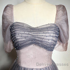 Beautiful Pink Gradient Beaded Sweetheart Long Prom Dress, Tulle Evening Dress