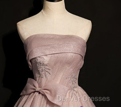Beautiful Pink Tulle Sequins Strapless Pleats Beading Prom Dress Formal Ball Gown Brithday Quinceanera Dress Secondary image