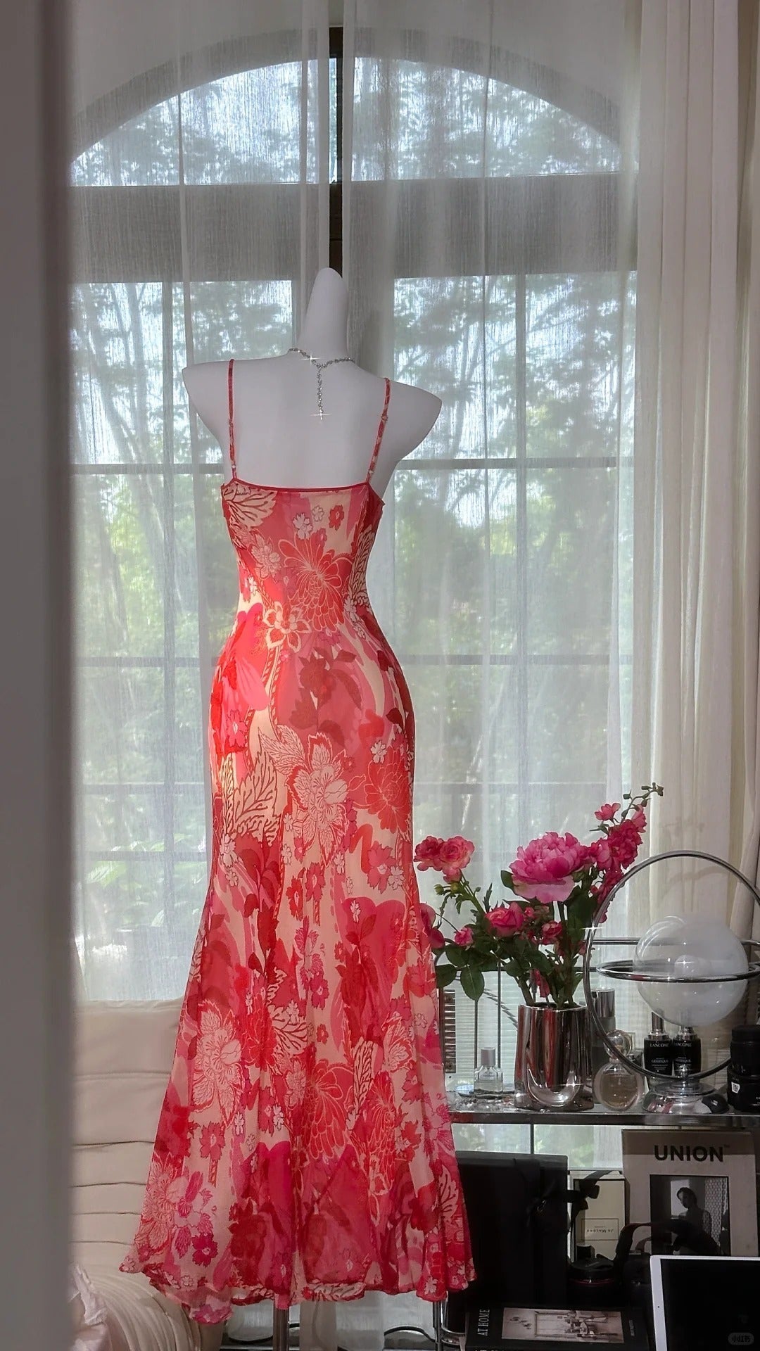 Beautiful Printed V-Neck Strapless Chiffon Mermaid Prom Dress Secondary image
