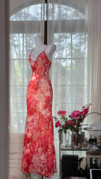 Beautiful Printed V-Neck Strapless Chiffon Mermaid Prom Dress