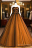 Beautiful Tulle A-Line Ball Gown Sweet 16 Party Dress, Long Prom Dress