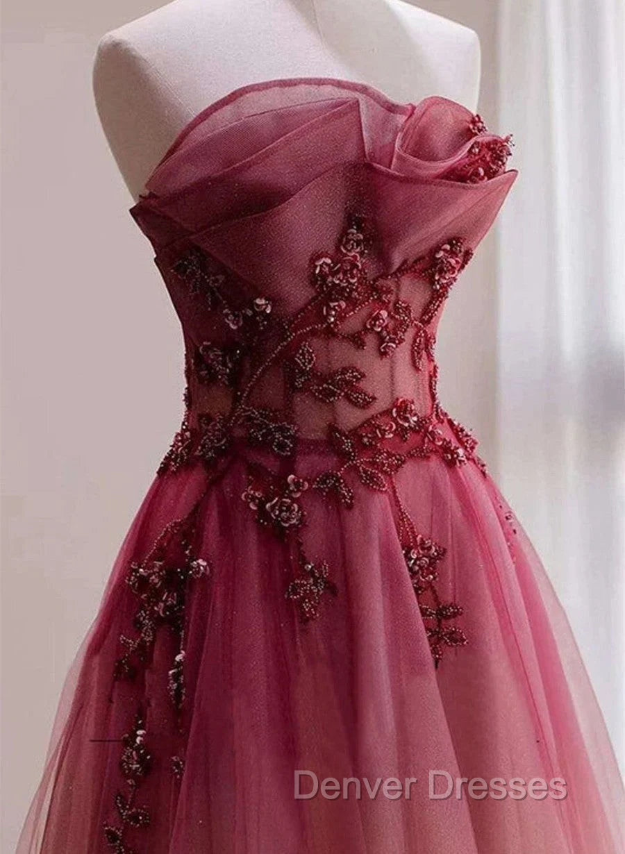 Beautiful Tulle Gradient with Beaded Long Party Dress A-line Gradient Prom Dress prom Dress shops Secondary image