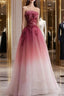 Beautiful Tulle Gradient with Beaded Long Party Dress A-line Gradient Prom Dress prom Dress shops