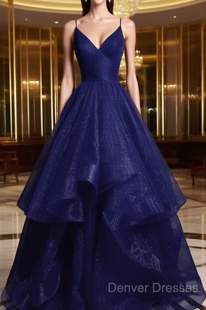 Beautiful Tulle Layers Straps Long Party Dress Formal Dress, A-Line Evening Prom Dress Main image