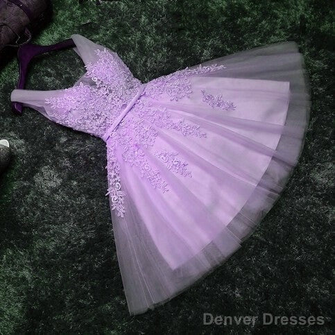 Beautiful V-Neckline Party Dress, Tulle Formal Dresses With Applique For Senior Prom Party Secondary image