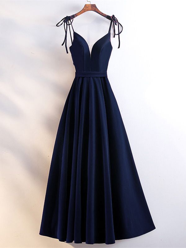 Beautiful Velvet Party Dress, Straps Long Prom Dress Main image