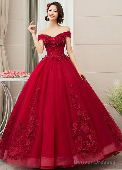 Beautiful Wine Red Sweetheart Long Party Dresses Prom Dress, Dark Red Sweet 16 Gown Main image