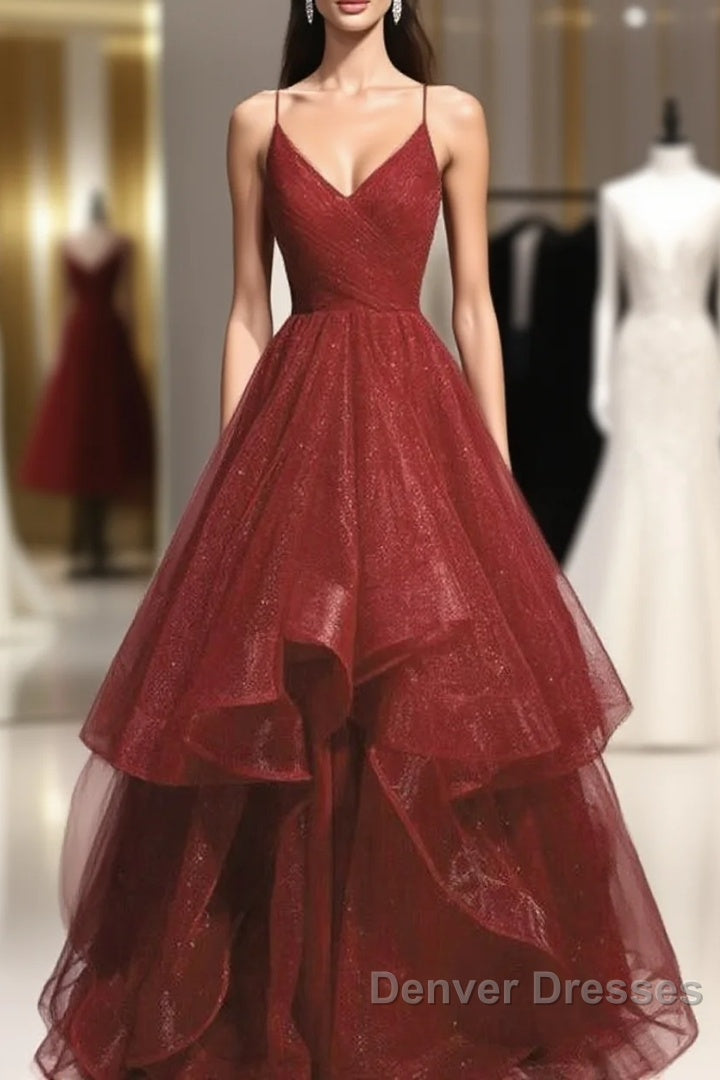 Beautiful Wine Red Velvet Straps V-Neckline Party Dress Prom Dress, Long Evening Dress Main image