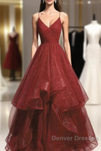 Beautiful Wine Red Velvet Straps V-Neckline Party Dress Prom Dress, Long Evening Dress