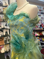 Beautiful Yellow-Green A-Line One-Shoulder Tulle Long Prom Dress Evening Dress