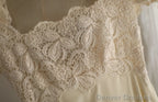 Beige Square Neck Chiffon Lace Empire Dress Long Prom Dress Beaded Wedding Dress