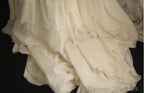 Beige Square Neck Chiffon Lace Empire Dress Long Prom Dress Beaded Wedding Dress