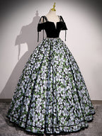 Black A-Line Satin Long Prom Dress, Black Long Evening Dress