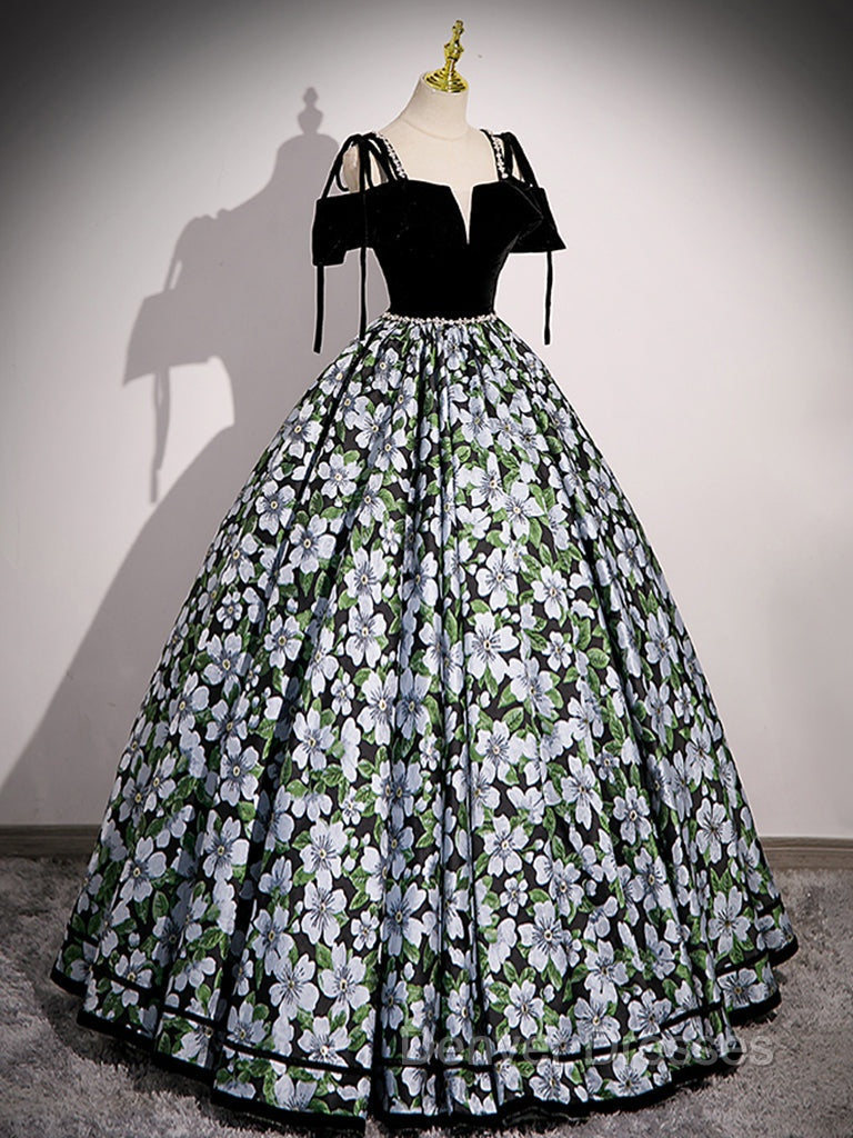 Black A-Line Satin Long Prom Dress, Black Long Evening Dress