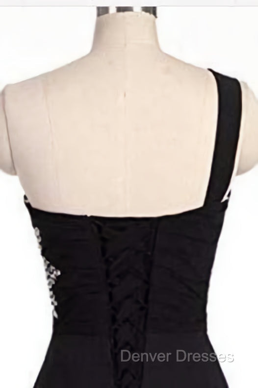 Black and Blue Gradient Chiffon Beaded Party Dress, A-line Chiffon Homecoming Dress Secondary image