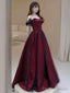 Black And Red A-Line Strapless Party Dress, Off Shoulder Tulle Prom Dress