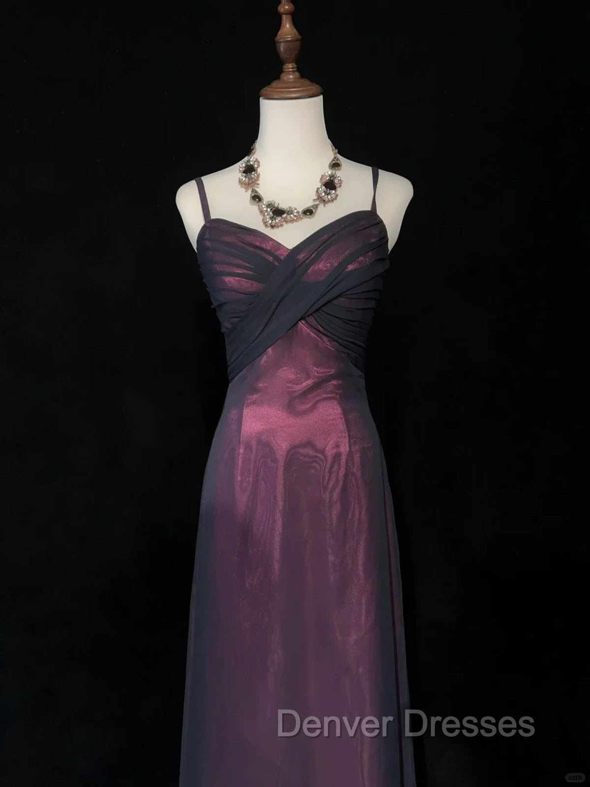 Black and Red Sweetheart Long Formal Dress, Straps Long Prom Dress Secondary image