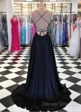 Black And Royal Blue Prom Dress, Evening Gown, Graduation School Party Dress, Winter Formal Dress