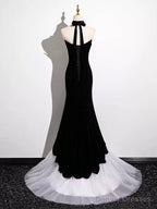 Black And White Mermaid Long Formal Dress Evening Dress, Black And White Prom Dress