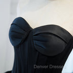 Black Ball Gown Sweetheart Satin and Tulle Formal Gown, Black Party Dress