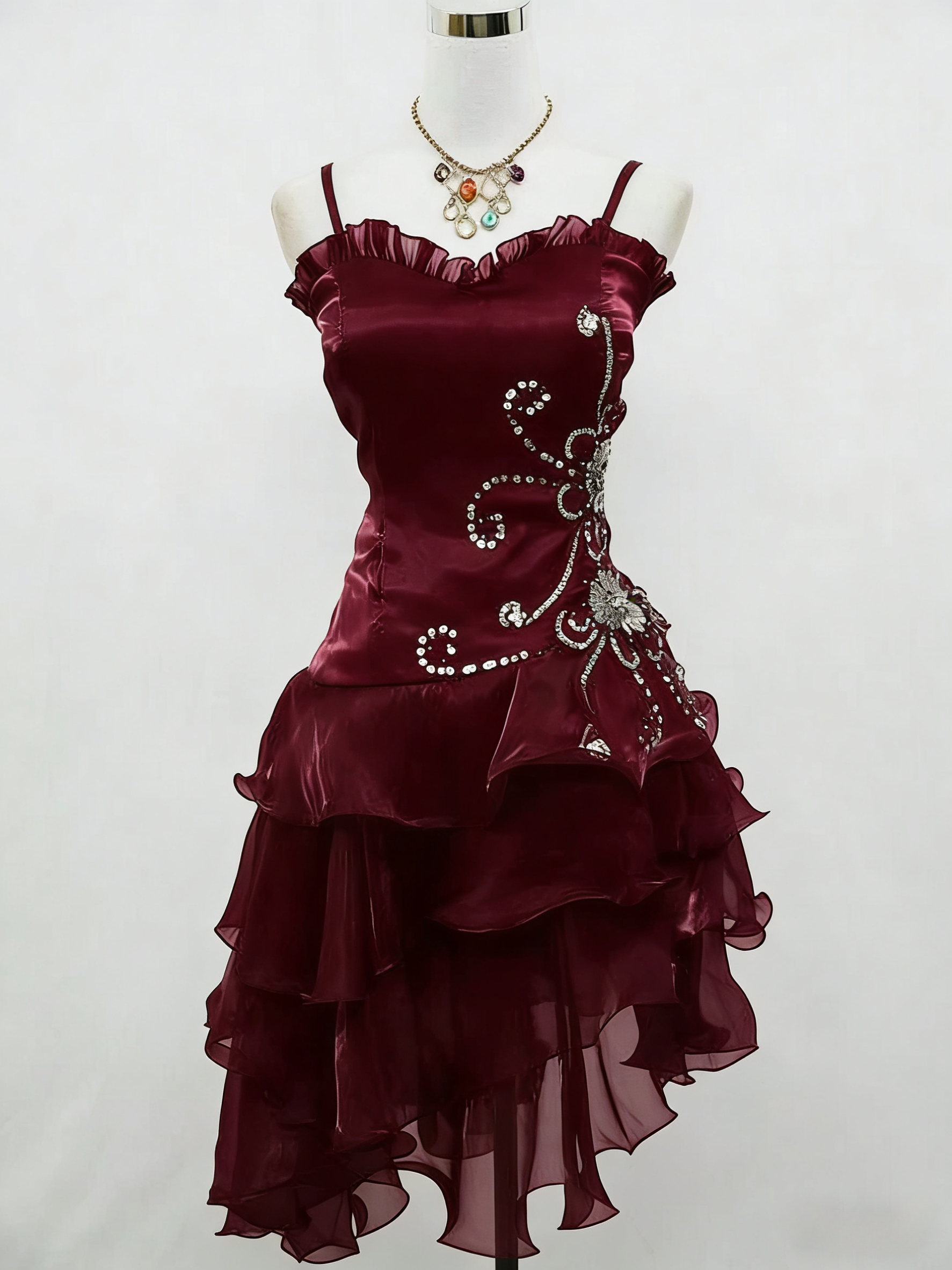 Black Chiffon Beaded Mini Satin Short Prom Dress Homecoming Dress