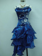 Black Chiffon Beaded Mini Satin Short Prom Dress Homecoming Dress