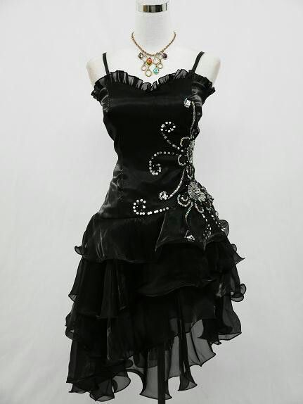 Black Chiffon Beaded Mini Satin Short Prom Dress Homecoming Dress Main image