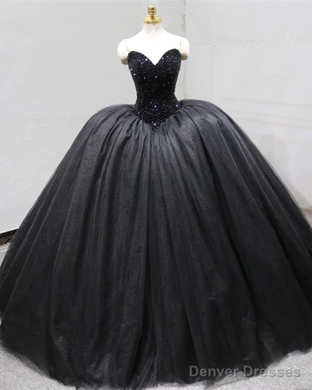 Black Corset Ball Gown Wedding Dresses Sweetheart Main image
