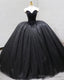 Black Corset Ball Gown Wedding Dresses Sweetheart