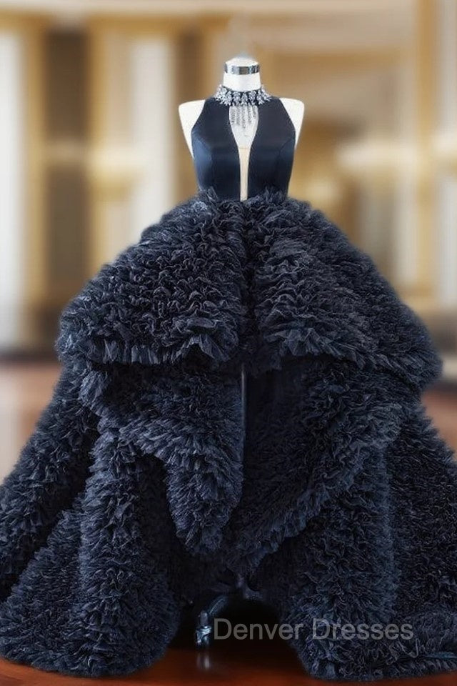 Black  High Neck Crystal Prom Dress Main image