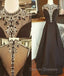 Black High Neck Sequin Long Prom Dress, Black Evening Dress