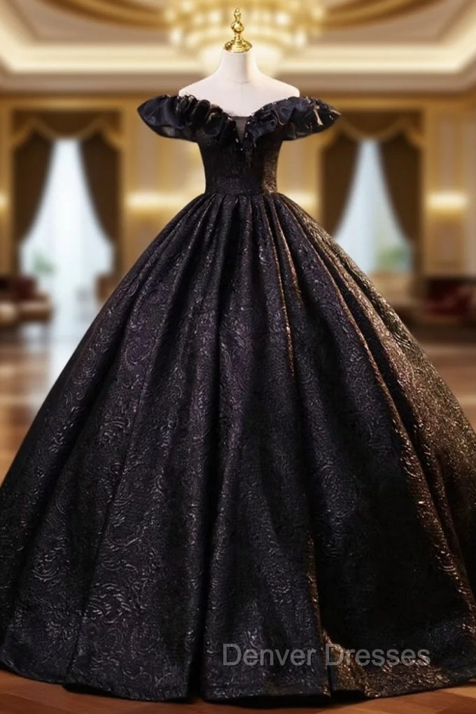 Black Lace Off the Shoulder Quinceanera Dress Main image