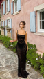 Black Lace See-Through Prom Dress Sexy Evening Dress