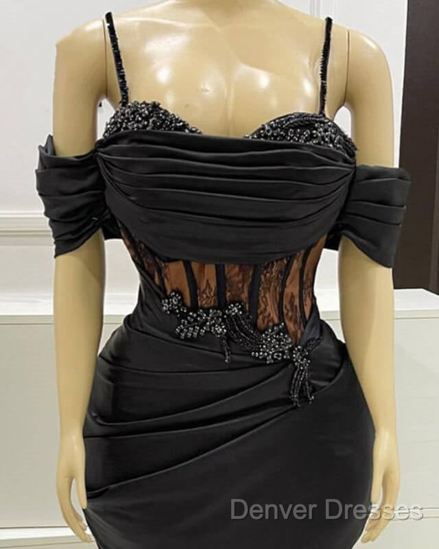 Black Mermaid Corset Prom Dress Appliques Beaded Secondary image