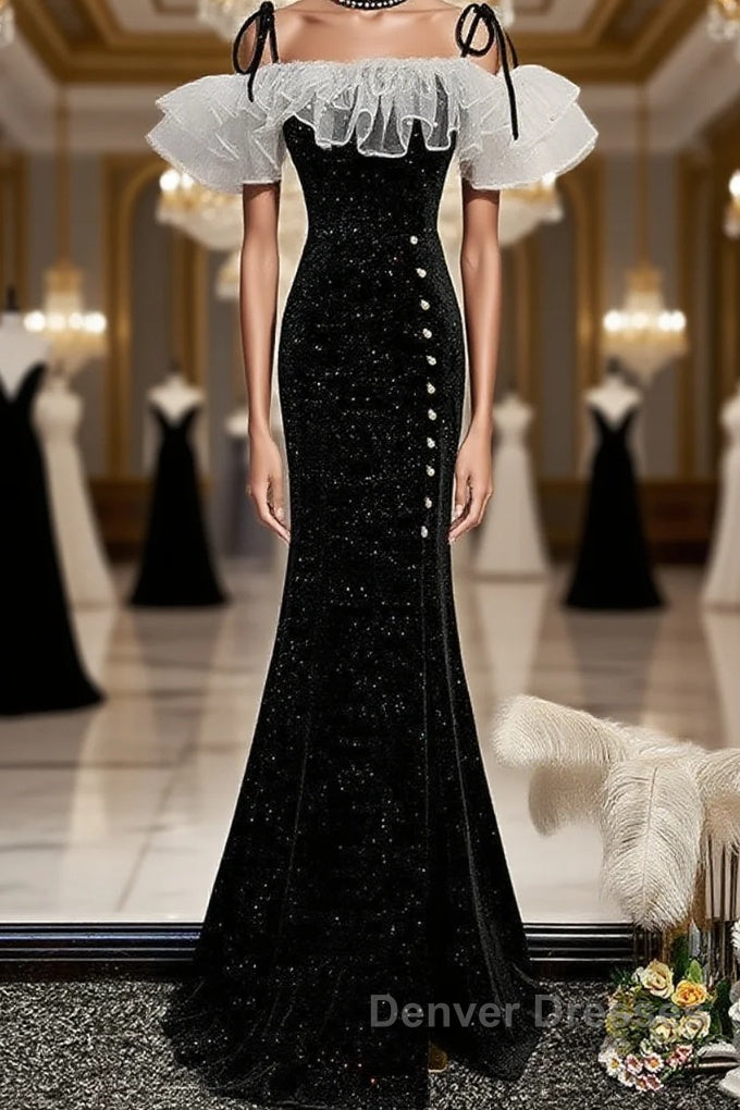 Black mermaid long prom Dress, black evening Dress Main image