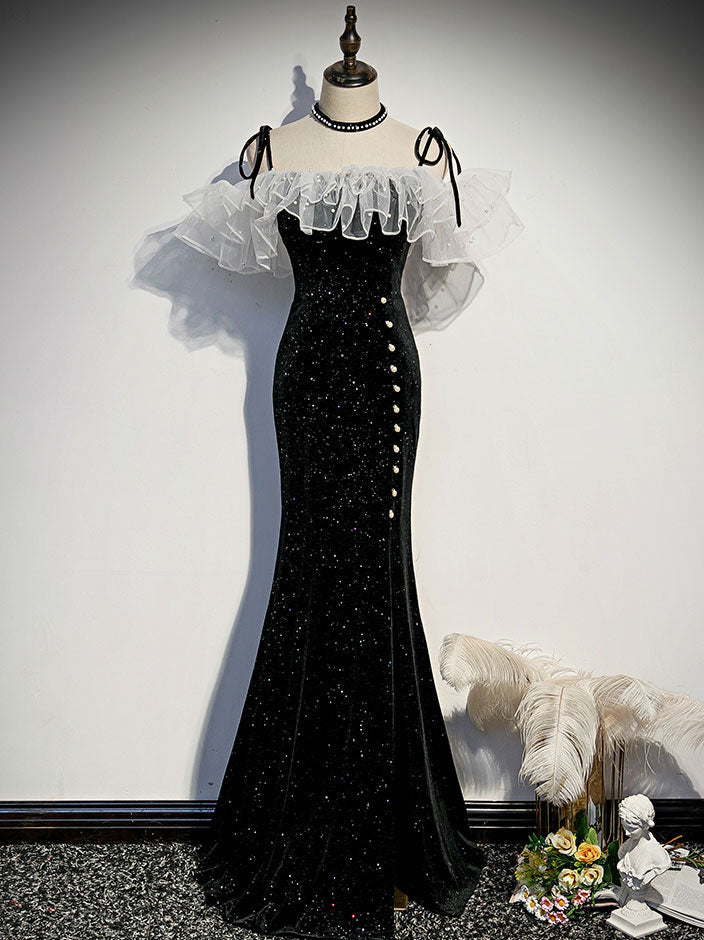 Black Mermaid Long Prom Dress, Black Evening Dress Main image