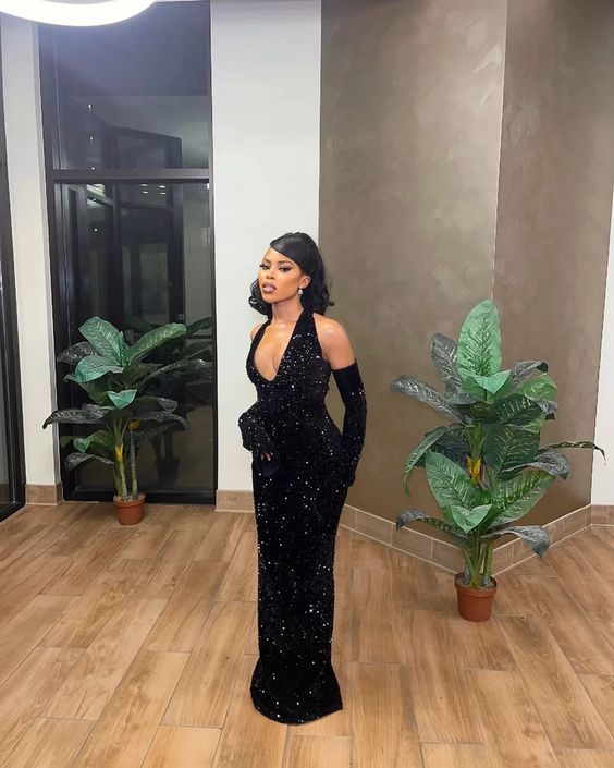 Black Mermaid Long Prom Dress, Fashion Evening Dress Main image
