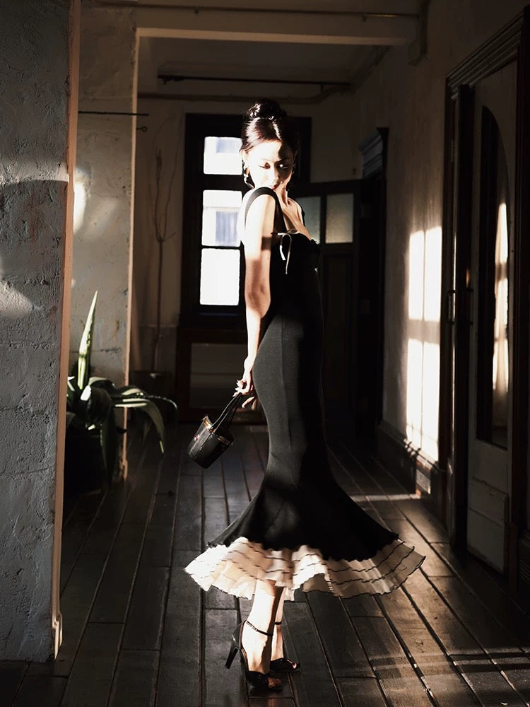 Black Mermaid Long Prom Dress Sweet Formal Party Dress