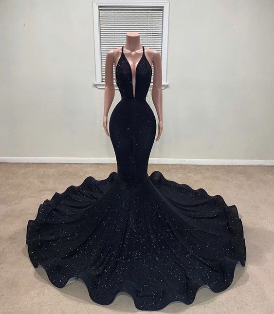 Black Mermaid Prom Dress Main image