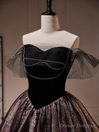 Black Mini Short Prom Dress, Sweetheart Neck Black Cute Homecoming Dress