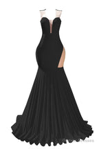 Black Prom Dresses Sexy Mermaid Women Evening Dress Sleeveless Open Back