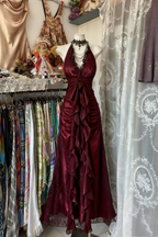 Black/Red Sweet Vintage Fashion Backless Long A-Line Chiffon Tulle Ball Gown Evening Dress Birthday Dress