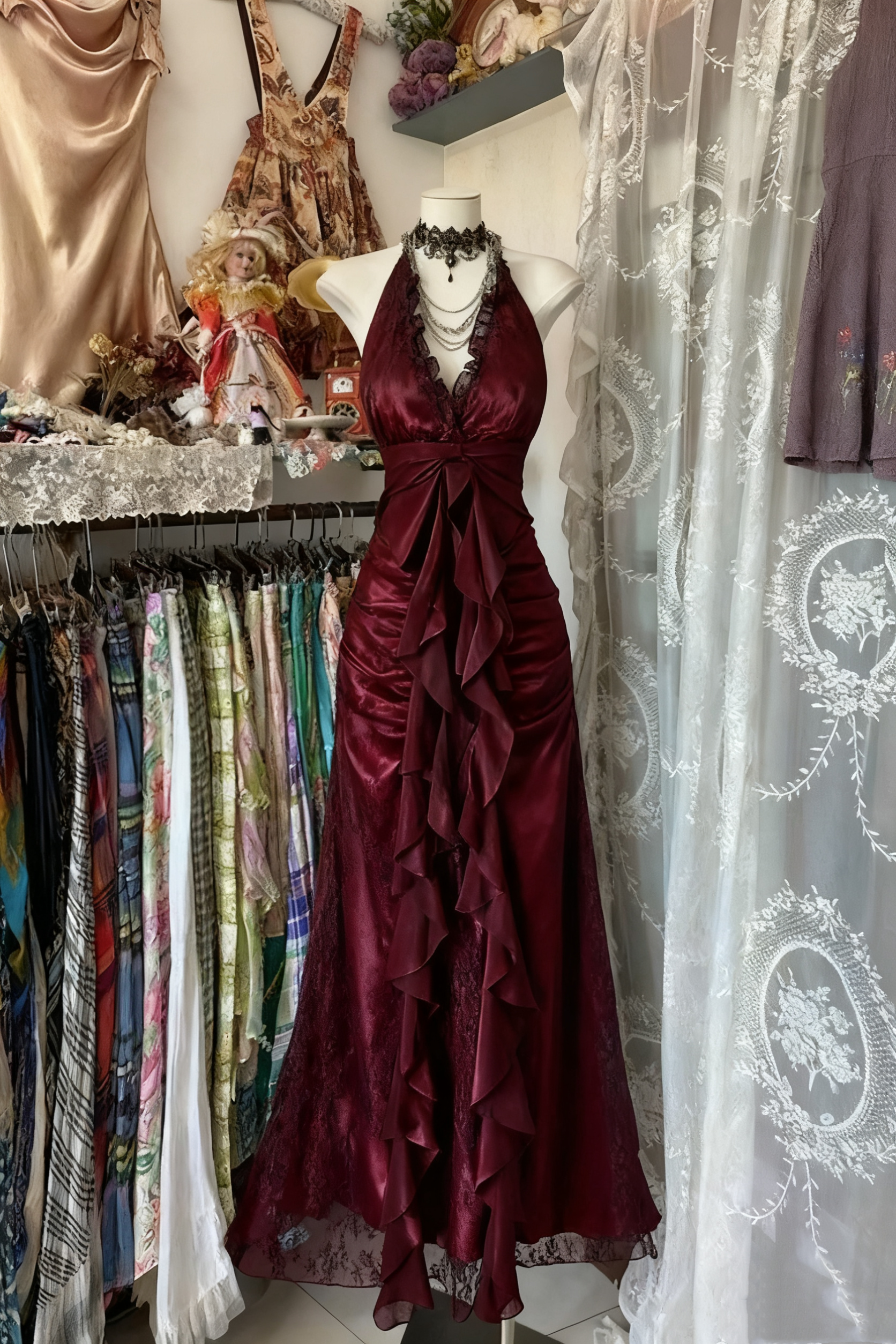 Black/Red Sweet Vintage Fashion Backless Long A-Line Chiffon Tulle Ball Gown Evening Dress Birthday Dress