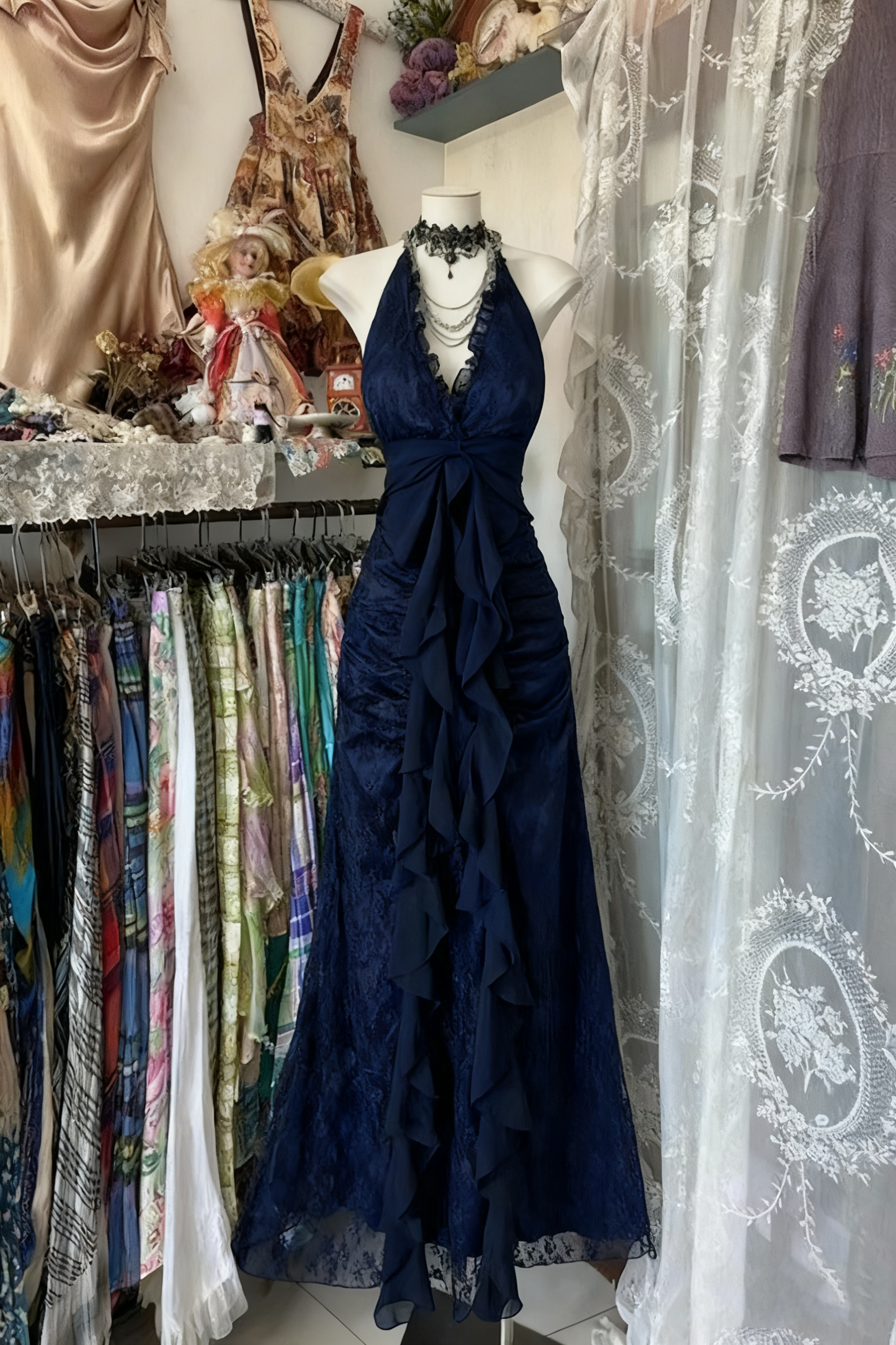 Black/Red Sweet Vintage Fashion Backless Long A-Line Chiffon Tulle Ball Gown Evening Dress Birthday Dress
