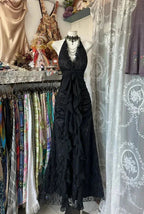 Black/Red Sweet Vintage Fashion Backless Long A-Line Chiffon Tulle Ball Gown Evening Dress Birthday Dress