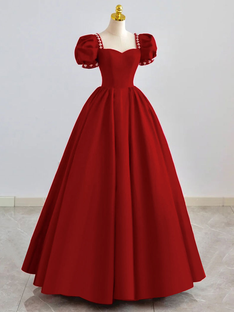 Black Satin Long Prom Dress, Black Evening Dress Secondary image