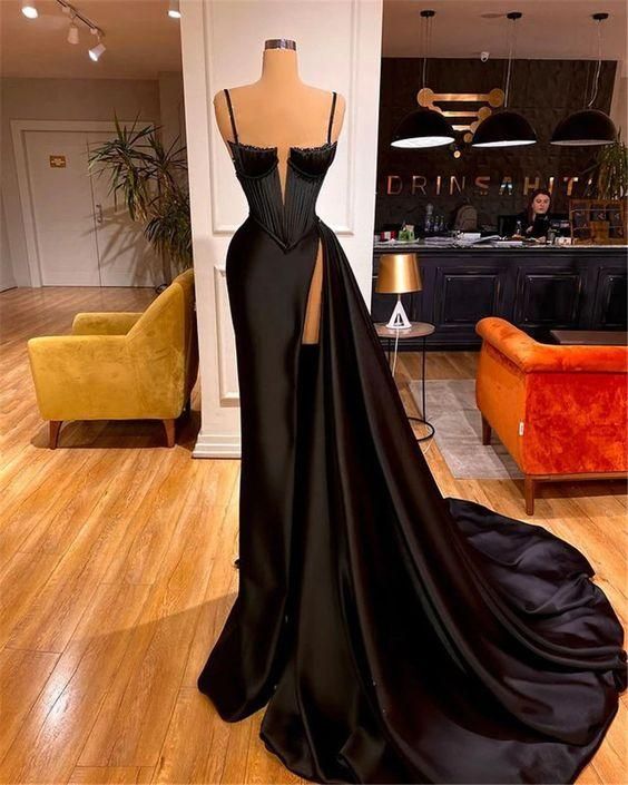 Black Sheath Long Evening Dress, Prom Party Dress