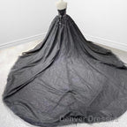 Black Strapless Dress Sweetheart Tulle Quinceanera Dress