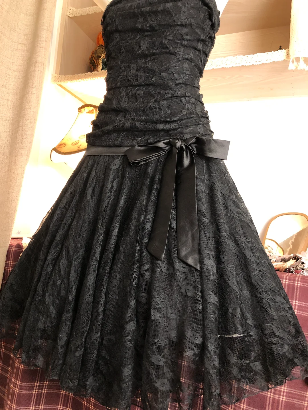 Black Strapless Lace Sexy A Line Short Birthday Outfits Formal Graduation Homecoming Dress Secondary image